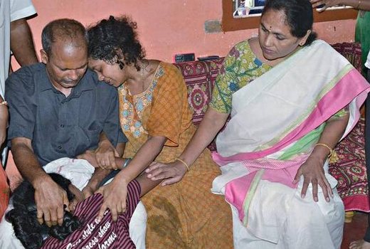 The  pall of gloom seen at the house of the Acharyas in Padubidri on May 30, Wednesday following the death of their nine-year-old daughter Nidhi Acharya